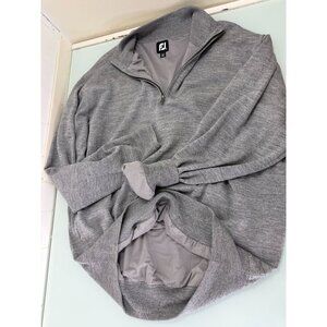 Footjoy FJ Golf Jacket Mens XL Pullover 100% Wool Quarter 1/4 Zip Sweater Lined